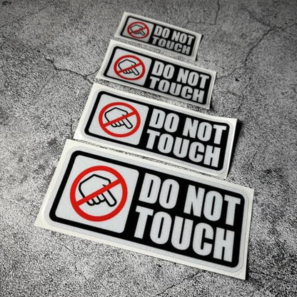 Warning DO NOT Touch Graphic Car Stickers Auto Winodow Tape Machine Workshop Caution Decals (4, C Black) - color: C Black