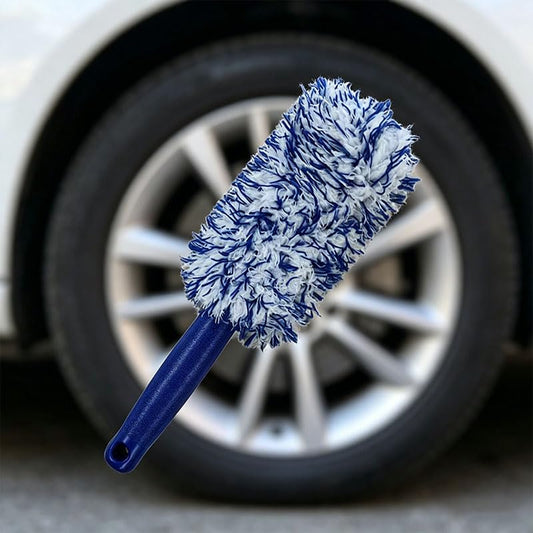 1pc Ultra-Fine Fiber Car Wheel Brushd Tire Rim Cleaner for All Vehicle Types, Durable Microfiber Design Car Cleaning Tool-Blue DND White - color: Blue Dnd White