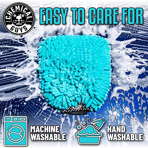 Chemical Guys Teal X-Large Noodles Mitt 2 Pack - Ultra Plush Scratch-Free Wash Mitt with Maximum Foam Coverage for All Vehicle Surfaces (MIC51302)
