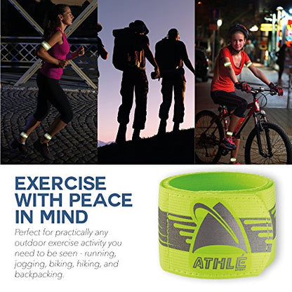 Reflective Running Band - High Visibility Arm Reflector Bands for Running, Cycling - Reflector for Runners for Wrist, Arm, and Ankle - Adjustable Running Reflective Gear Arm