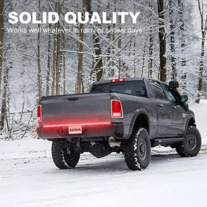 Truck Tailgate Light Bar, LED Single Row Tailgate Light Strip with Red Running Brake Lights Turn Signal White Reverse Light, IP67 Waterproof Light Strip for Cargo Truck SUV RV Boat (60'') - size: 60''
