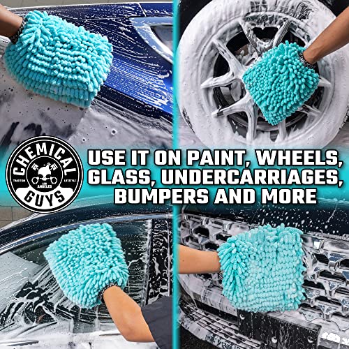 Chemical Guys Teal X-Large Noodles Mitt 2 Pack - Ultra Plush Scratch-Free Wash Mitt with Maximum Foam Coverage for All Vehicle Surfaces (MIC51302)