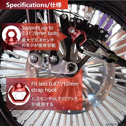 Motorcycle Tie Down Anchor Hook Heavy Duty Stainless Steel 10 Pack - Dirt Bike Tie Down Strap Rings Accessories for Truck, Camper, Trailer, Truck Bed Tie Down Anchor (Small Red) - style: Small Red