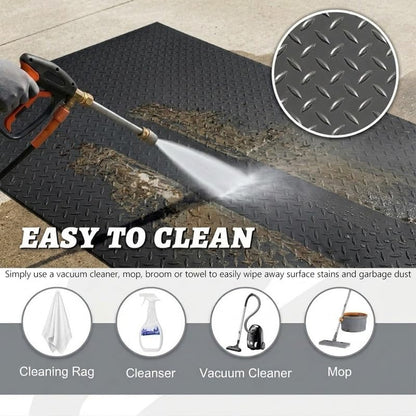 ALTRUISTIC Custom Size Garage Floor Mat 2.530mm Thickened Parking Mat,Non Slip PVC Floor Protector for Under Car,Golf Cart,Motorcycle Mat,Large SUVs,MPV, Pickup Truck,Water/Stain Resistant，Black - size: 4FT X 10FT