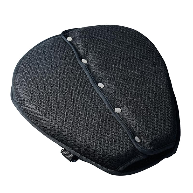 Large 3D Honeycomb Motorcycle Gel Seat Cushion - Foldable Pressure Relief & Breathable Pad with Anti-Slip Straps for Long Rides