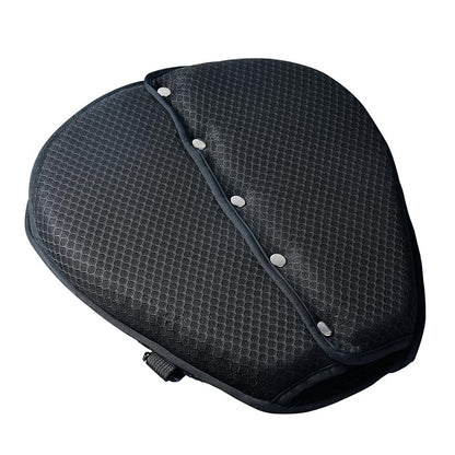 Large 3D Honeycomb Motorcycle Gel Seat Cushion - Foldable Pressure Relief & Breathable Pad with Anti-Slip Straps for Long Rides