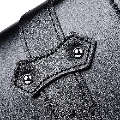 1 Pair PU Leather Solo Saddlebag Swing Arm Left Right Side Pannier Storage Compatible with Harley Sportster XL883 XL1200 (Black) - size: Left & Right with Side Storage
