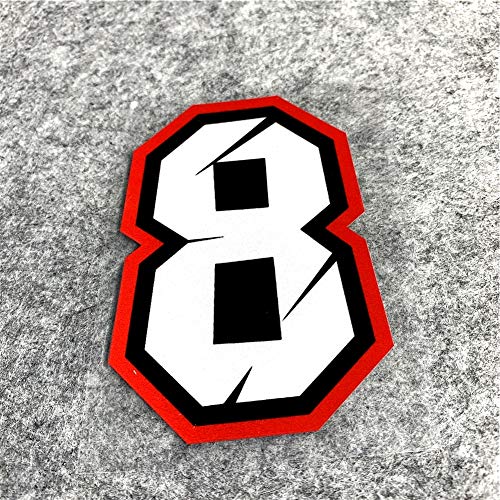 Creative Arabic Numbers Motorcycle Racing Sticker DIY Decorate Car Styling and Decals 10x7cm (Number 8) - size: Number 8