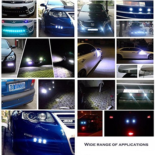 Eagle Eye LED Lights, 10-pack DIY 12V Ultra thin 23mm Eagle Eye Bulb Fog Tail DRL Daytime Running Lights Red Kit for Car Motorcycle (Red, Black) - color: Red light -B