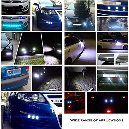 Eagle Eye LED Lights, 10-pack DIY 12V Ultra thin 23mm Eagle Eye Bulb Fog Tail DRL Daytime Running Lights Red Kit for Car Motorcycle (Red, Black) - color: Red light -B