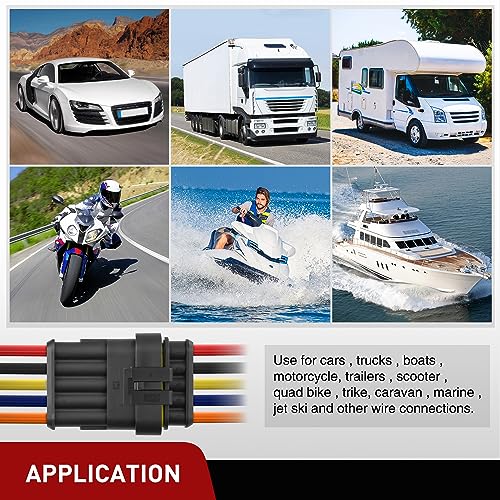 Nilight 220PCS 5 Pin Electrical Connector ‎Plug Male Female Terminal Wire Connectors Waterproof 5 Way Automotive Connect Set for Car Truck Motorcycle Marine Boat 10 Sets - size: 5Pin Connector 200Pcs