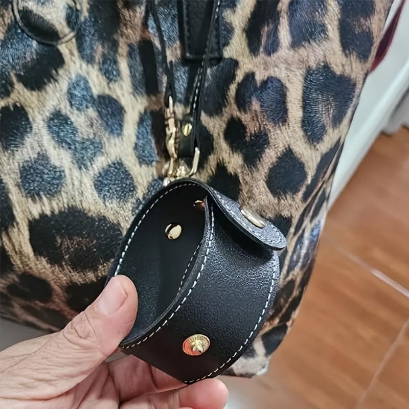 Multifunctional Travel Clip Scarf, Gloves And Hat Hook, Leather Lanyard, Adjustable Strap and Lobster Claw Clip for Bag Keys Accessories, Home Office Travel Organizer, Brown - color: Brown