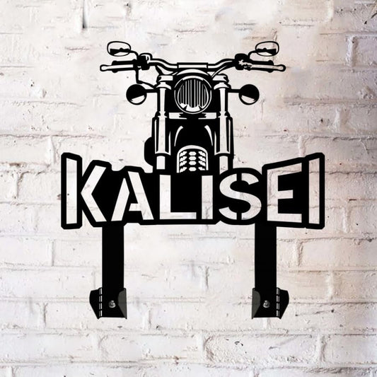 Custom Metal Motorcycle Helmet Rack Wall Hanger Personalized Bike Helmet Holder Wall Art Motorbike Hanging Coats Rider Jacket Motorcycle Lover Gift for Men Clothes Hook Home Decor - color: Helmet Holder-04