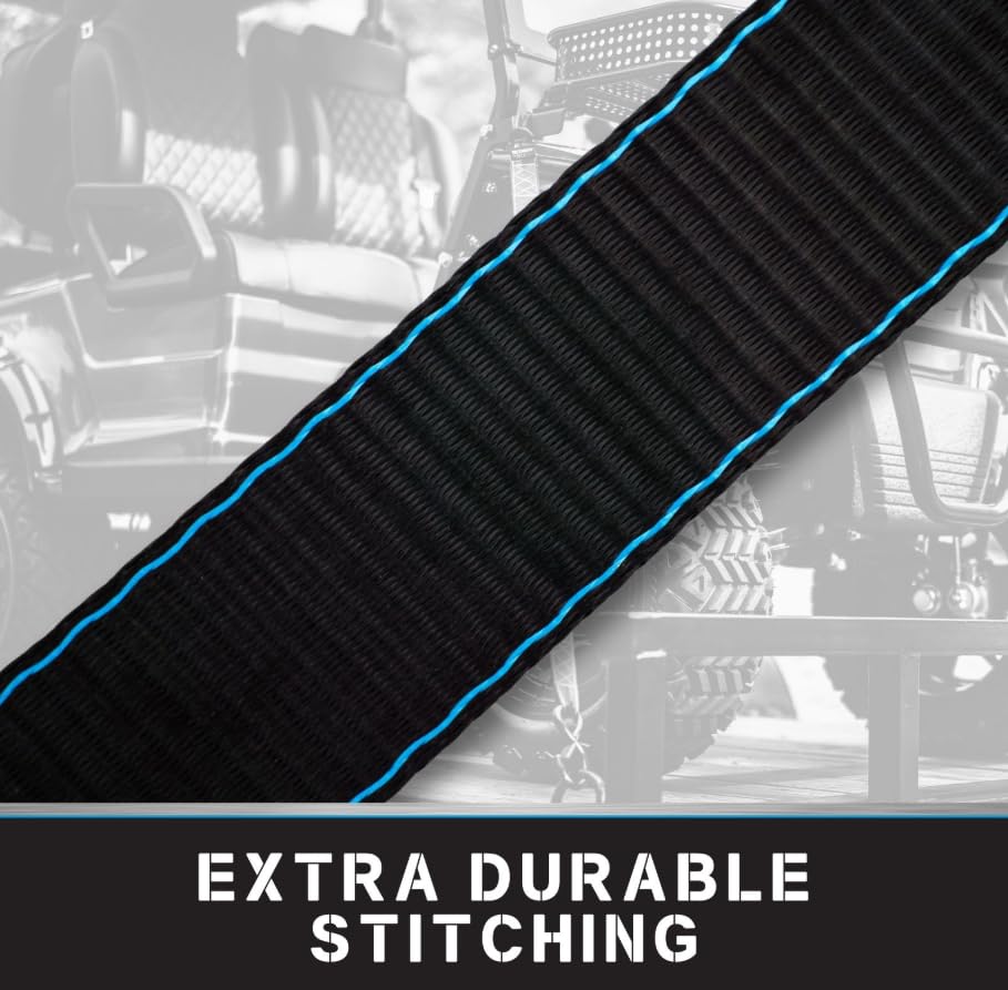 Tie Down 1.5 inch x 17 inch Black Heavy Duty Soft Loop Straps, 4-Pack Kit - 10427 lbs. Breaking Load Limit - color: Black
