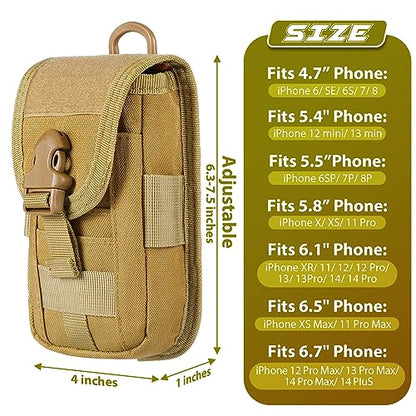 SOWHUP Tactical Molle Pouch Cell Phone Pouch Holster Small Utility EDC Pouch Gadget Organizer Bag - color: MC2