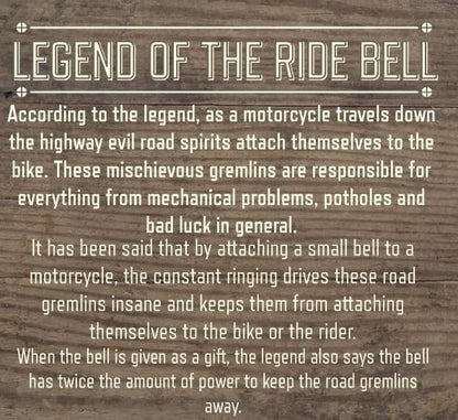 KMA Est. 2005 THE RIDE BELL Pot Leaf Gold w/FREE HANGER Biker Good Luck Motorcycle Charm Original Keychain