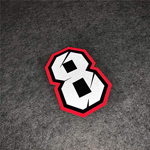 Creative Arabic Numbers Motorcycle Racing Sticker DIY Decorate Car Styling and Decals 10x7cm (Number 8) - size: Number 8