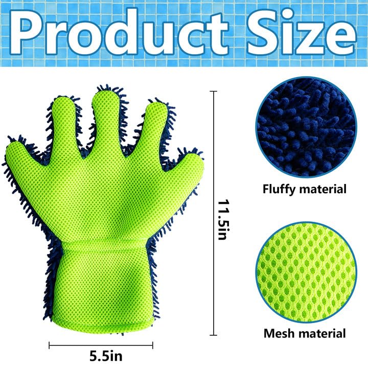 DECOHS 4 Pcs Pool Cleaning Scrubbing Mitt, Swimming Pool and Spa Cleaning Mitt, Pools Hot Tub Scrubbing Glove for Stain and Dirt Cleaning