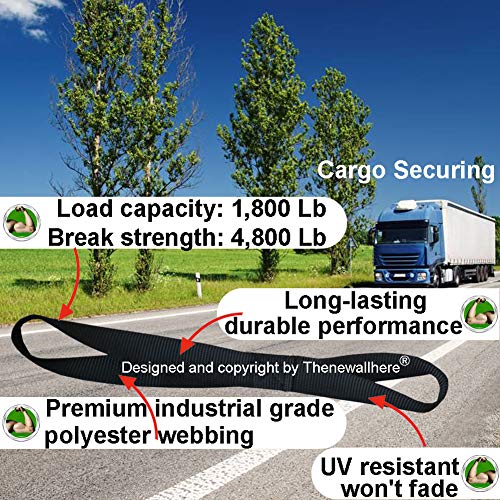 Soft Loop Tie Down Straps for Motorcycle Handlebar,Car,Cargo,Truck,Boat,UTV,ATV,TV,Dirt Bikes Secure Trailer.Heavy Duty Soft Loop Short Small Vehicle Moving Tie Down Straps,UV Resistant