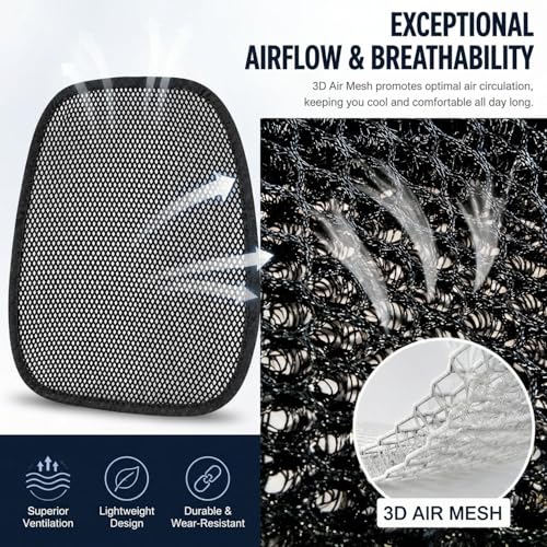 acdiac Summer Cool 3D Air Mesh Breathable Vented Car Seat Cushion Pad,Universal Auto Back Cooling Ventilated Seat Cover for Car SUV Truck Van Pickup for Driving Seat(Black, 1 Pack Back Cushion) - size: 1 pack back cushion