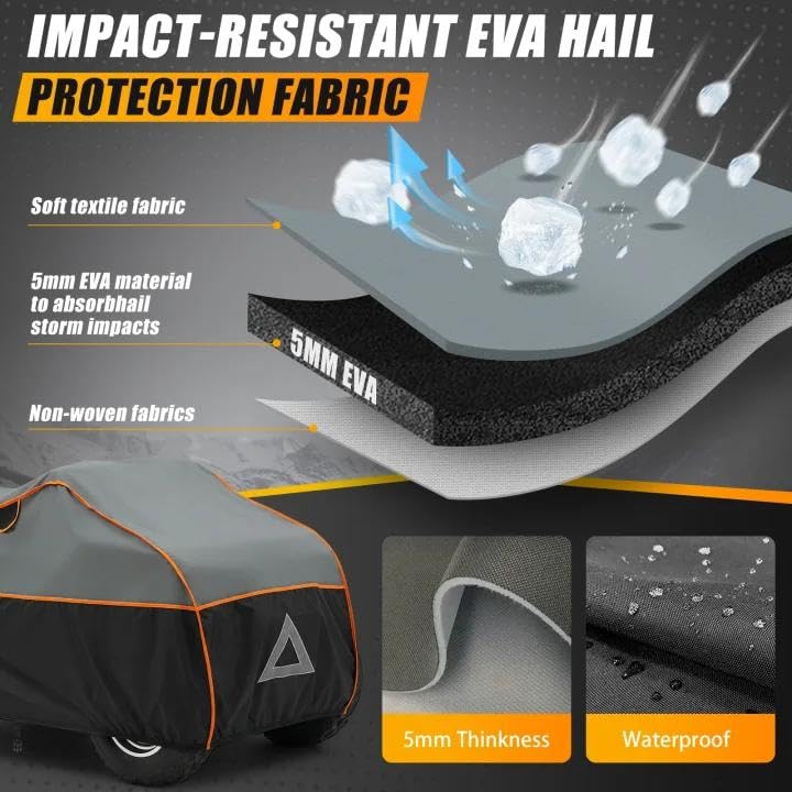 Specialized Hail Protector ATV Cover, Multi-Layered ATV Hail Blankets Protector Cover with 5mm Thick High Density EVA Cushioning Foam Pad and Reflective Stripes, 96(L) x 48(W) x 50(H) in - size: ATV