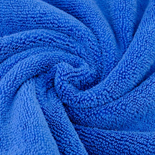 POLYTE Microfiber Cleaning Towel Ultrasonic Cut Edgeless (16x16, 24 Pack, Premium, Blue,Gray,Yellow) - color: Blue,gray,yellow