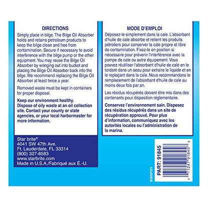 STAR BRITE Bilge Oil Pads Absorbs Oil, Repels Water - 17 x 19 Heavy Weght - 5 Pack (091845) - color: 5 Pack