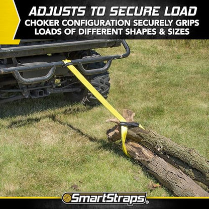 SmartStraps 2”x6’ Nylon Webbing Sling (1pk) – 6,400lb Vertical Lifting Capacity – Safely Lift Heavy Loads, Made with Strong Flexible Webbing, Small, Yellow - size: 6' 6400 lb.