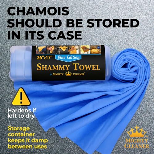 Premium 2pk +1 Free Shammy Cloth for Car Drying - 26"x17" - Super Absorbent Chamois Towel - Scratch-Free, Reusable & Soft Wash Cloth - Car Drying Towels - color: Yellow, Blue, Blue