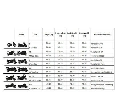 Motorcycle Cover All Season Universal Waterproof Sun Outdoor and Indoor Protection (Medium TOPBOX) - size: MEDIUM TOPBOX