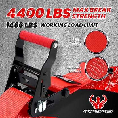 Wheel Chock Tie Down Kit, Heavy Duty Trailer Tire Straps Kit for ATV, UTV, Lawn Mower, 4,400lb Max Break Strength - color: Red, size: 2 Pack