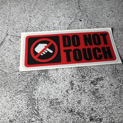 Warning DO NOT Touch Graphic Car Stickers Auto Winodow Tape Machine Workshop Caution Decals (4, E red) - color: E Red