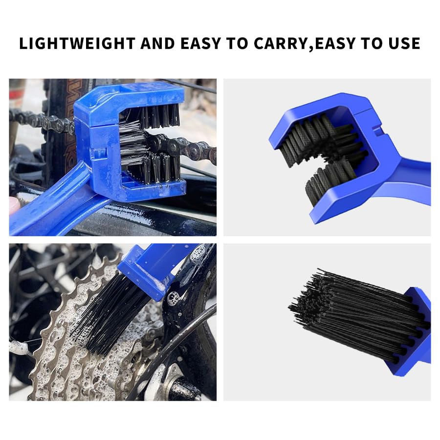 2 PCS Bike or Motorcycle Chain Washer,Grunge Brush Chain Degreaser for Bicycle Motorcycle Chain Brush, Universal Bicycle Chain Cleaning Brush Tool for Mountain Bike Heavy Duty Motorcycle ，(Blue，Black) - style: Set of 2
