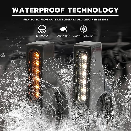 Rich Choices Motorcycle LED Turn Signal Light Indicators 40mm Front Fork Clamp Amber Lamp 12V Compatible with Honda Yamaha Harley Cruiser Bobber Chopper - color: Black#2