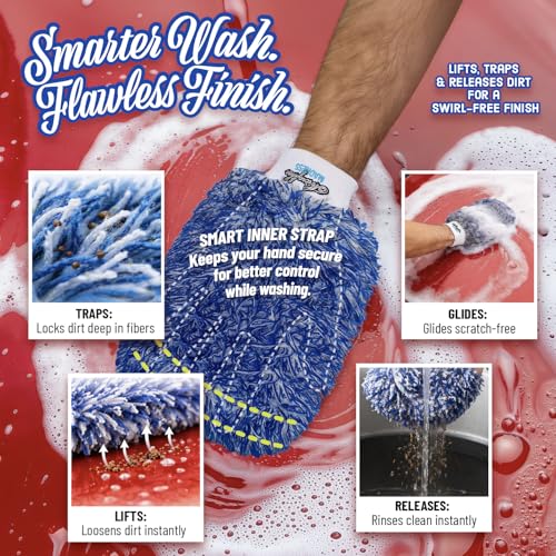 IncrediMitt Car Wash Mitt – Premium Microfiber Wash Mitt for Cars, Made in Germany, Scratch-Free Cleaning - size: 10" x 8"