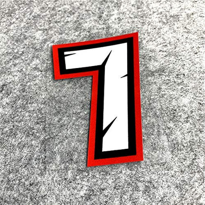 Creative Arabic Numbers Motorcycle Racing Sticker DIY Decorate Car Styling and Decals 10x7cm (Number 7) - size: Number 7