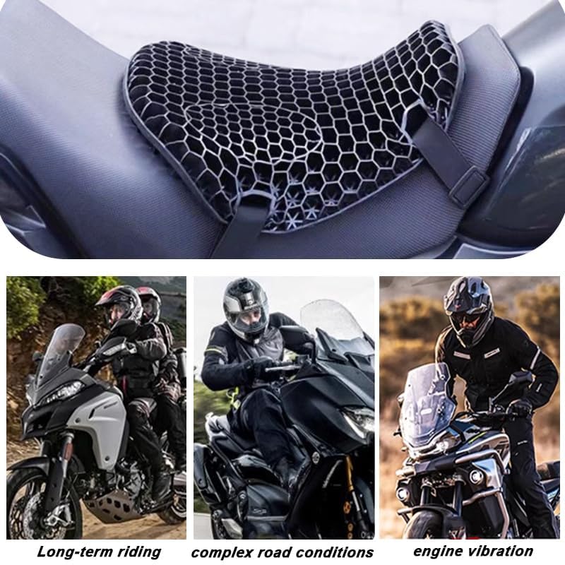 Motorcycle Gel Seat Cushion for BMW G310GS G 310 GS, Large 3D Honeycomb Structure Shock Absorption & Breathable, Soft and Comfortable for Long Distance Riding