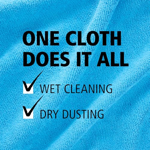 Rubbermaid Commercial Products HYGEN r-40 Recycled Microfiber Cloths, 12"" X 12"" Blue, 24-Pack, Durable, Lint-Free, Wet-Dry Cleaning for Home, Applianes, Cars, Custodial Spaces, Housekeeping, Glass - color: Blue, size: 12 In x 12 In