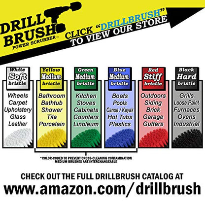 2 Piece Green Medium Stiffness Drill Rotary Cleaning Drillbrushes for Cleaning Kitchen, Cabinet, Counter, Linoleum, and General Purpose Scrubbing by Drillbrush - color: Green