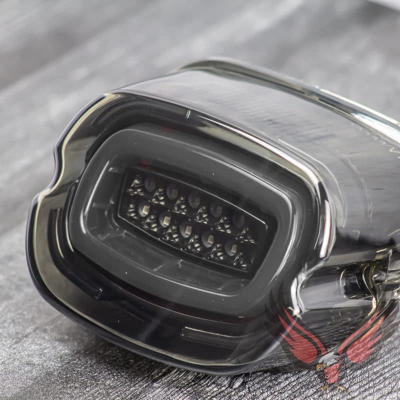 Eagle Lights HALOS Layback LED Tail Light with Intergrated Turn Signals Compatible With Harley Davidson Motorcycles Fits Low Rider ST/Diablo Models - color: Smoked Halo