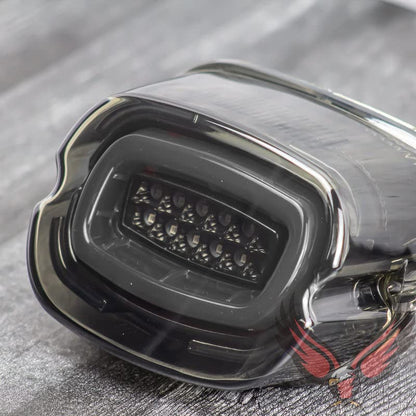 Eagle Lights HALOS Layback LED Tail Light with Intergrated Turn Signals Compatible With Harley Davidson Motorcycles Fits Low Rider ST/Diablo Models - color: Smoked Halo