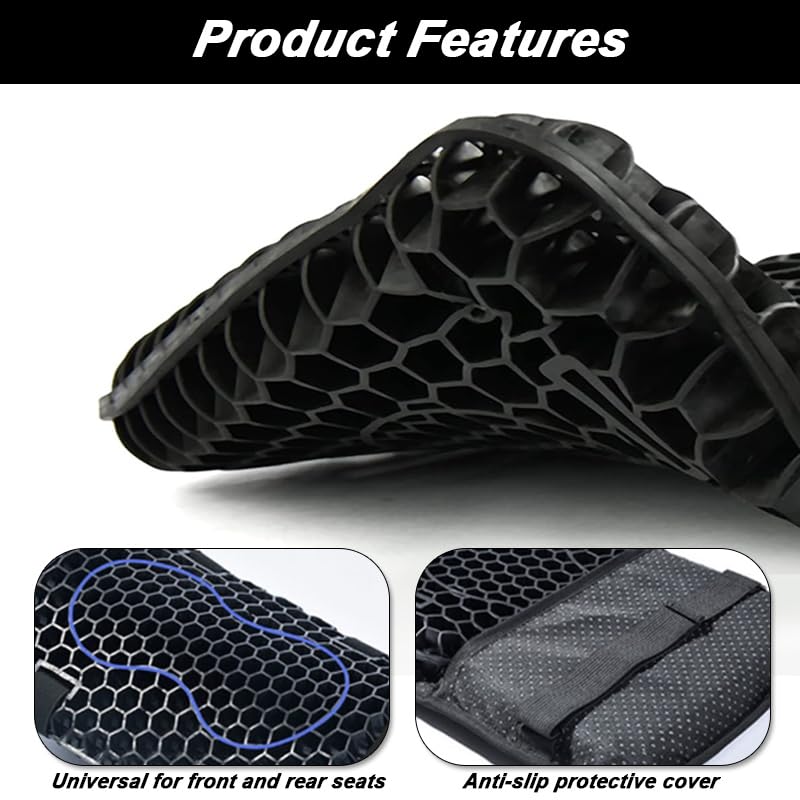 Motorcycle Seat Cushion for Honda SCL500 2024, 3D Honeycomb Shock Absorbing Seat Pad, Breathable Gel Seat Cushion Comfortable for Motorbike Long Rides