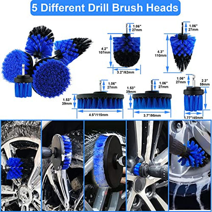 29Pcs Car Detailing Brush Set, Car Detailing Kit, Auto Detail Supplies Tools With Wheel Drill Brush Set, Car Cleaning Kit, Car Polishing Kit, Car Wash Kit for Tires, Wheels, Interior & Exterior