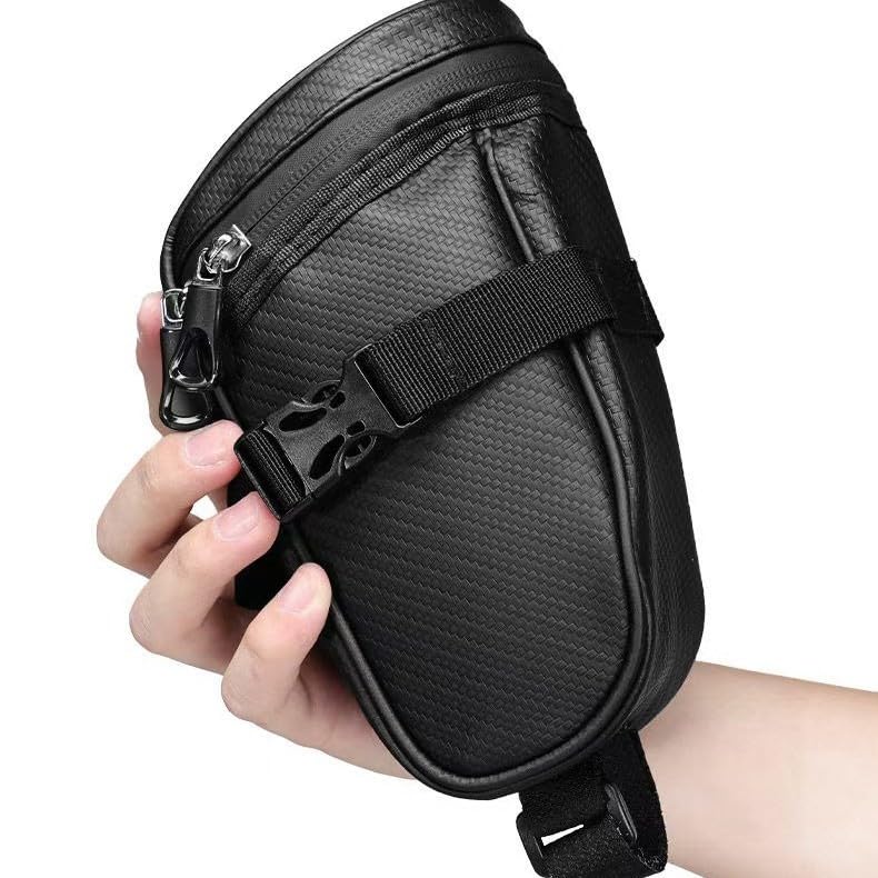 Bike Bag Under Seat – Waterproof Bicycle Saddle Bag with Reflective Strip, Compact Under Seat Bike Pouch for Road & Mountain Bikes (Black-2) - color: Black-2