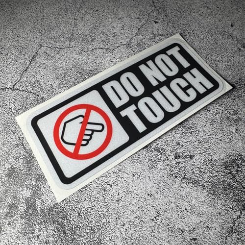 Warning DO NOT Touch Graphic Car Stickers Auto Winodow Tape Machine Workshop Caution Decals (4, C Black) - color: C Black