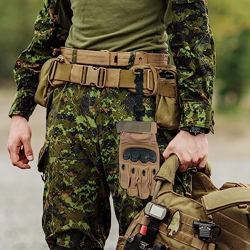 MELOTOUGH Tactical Glove Clip Holder Work Glove Holder Clip for Tactical Backpack, Tool Belt - color: Alligator Clip With Fire Starter Black