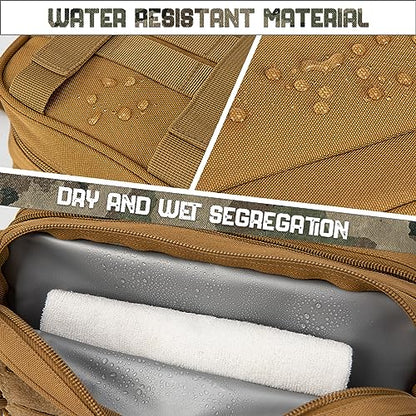 QT&QY Tactical Toiletry Bag For Men Hygiene Bag EDC Military Tool Molle Pouches Small Dopp Kit Mens Shaving Kit Travel shower Bags - color: 1 US Khaki