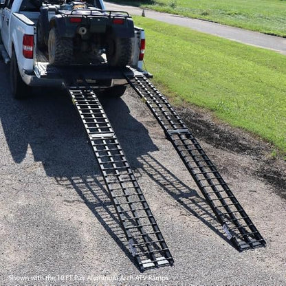 Titan Ramps 9' Portable ATV Ramps 1200 lb Capacity Aluminum Loading Ramps for Pickup Trucks Foldable, Lightweight with Serrated Crossbars - size: 9 ft, 2 packs