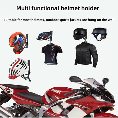 2 Pack Wall Mount Helmet Holder for Motorcycle, Bike & Football Helmets | Multi-Purpose Wall Mount Bracket for ，Coats, Bag，Headphones, Hats & Hair Accessories etc ﻿