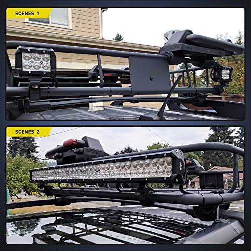 Nilight - 90028D 4PCS LED Light Bar Horizontal Bar Clamp Mounting Kit Fit on 0.75" 1" 1.25" Bull Bars Roof Racks Roll Cages for ATV UTV and Trucks, 2 Years Warranty,Black - size: 4-Pack (Mini)